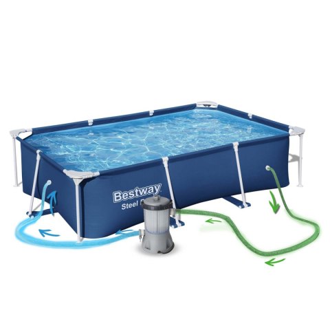 Basen ogrodowy stelażowy 259x170x61 cm zestaw 15w1 Bestway 56403N Bestway Basen ogrodowy stelażowy 259x170x61 cm zestaw 15w1 Bestway 56403N Bestway