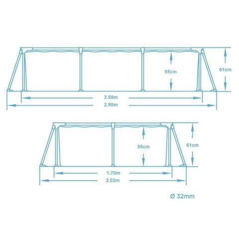 Basen ogrodowy stelażowy 259x170x61 cm zestaw 15w1 Bestway 56403N Bestway Basen ogrodowy stelażowy 259x170x61 cm zestaw 15w1 Bestway 56403N Bestway