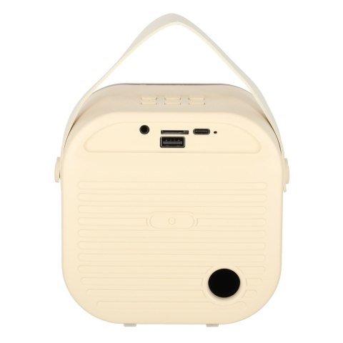 Zestaw do karaoke głośnik Bluetooth 2 mikrofony USB LED 10W kremowy Kik Sp. z o. o. Sp. k.