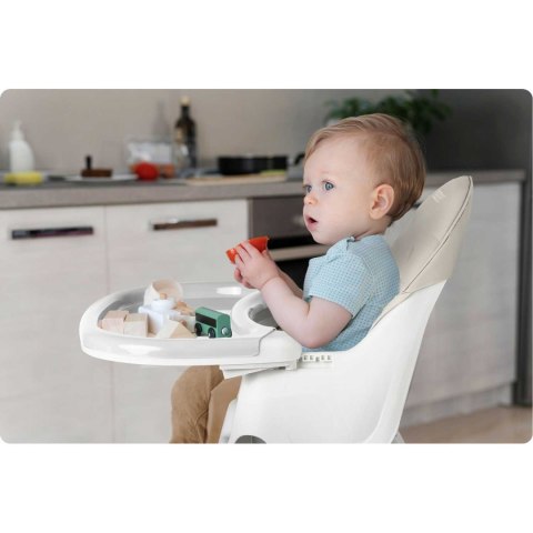 Krzesełko do karmienia ze stolikiem + śliniaczek Milo Ricokids szary Ricokids